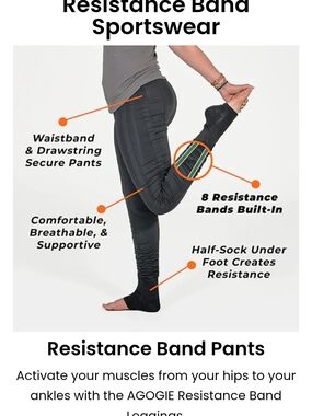 AGOGIE Resistance Band Leggings - NWT Black XXXL40+